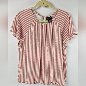 Liz Claiborne Red and White Striped Blouse